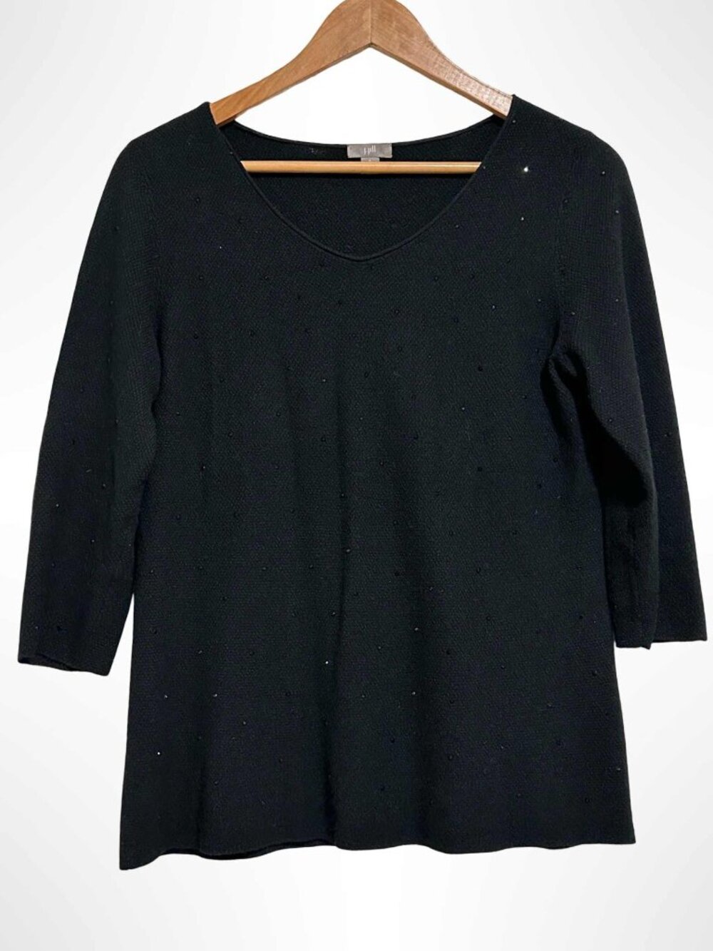 J. JILL Sparkle Embellished Wool Blend Pullover Top Size S